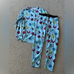 Burton Blue Kids baselayer Set with Rainbow Floral girl dry ride 12 large